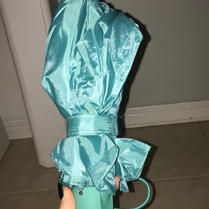 a teal umbrella